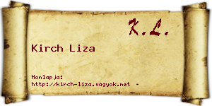 Kirch Liza névjegykártya